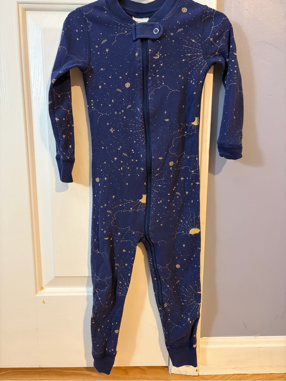 Hanna Andersson Kids Navy Blue Starry Sky Sleeper 3T